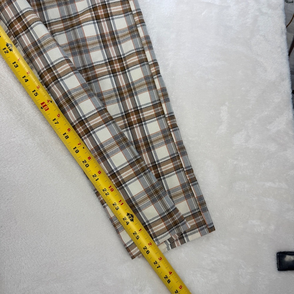 Jules & Leopold Plaid Wide Leg Pants Womens XL Brown High Rise Dark Academia - Picture 6 of 11